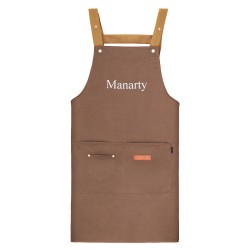 Manarty Kitchen Apron，Adjustable Lightweight Waterproof Cooking Baking Apron with Big Pockets for Server Pottery Artist Chef Apron 75 x 66cm